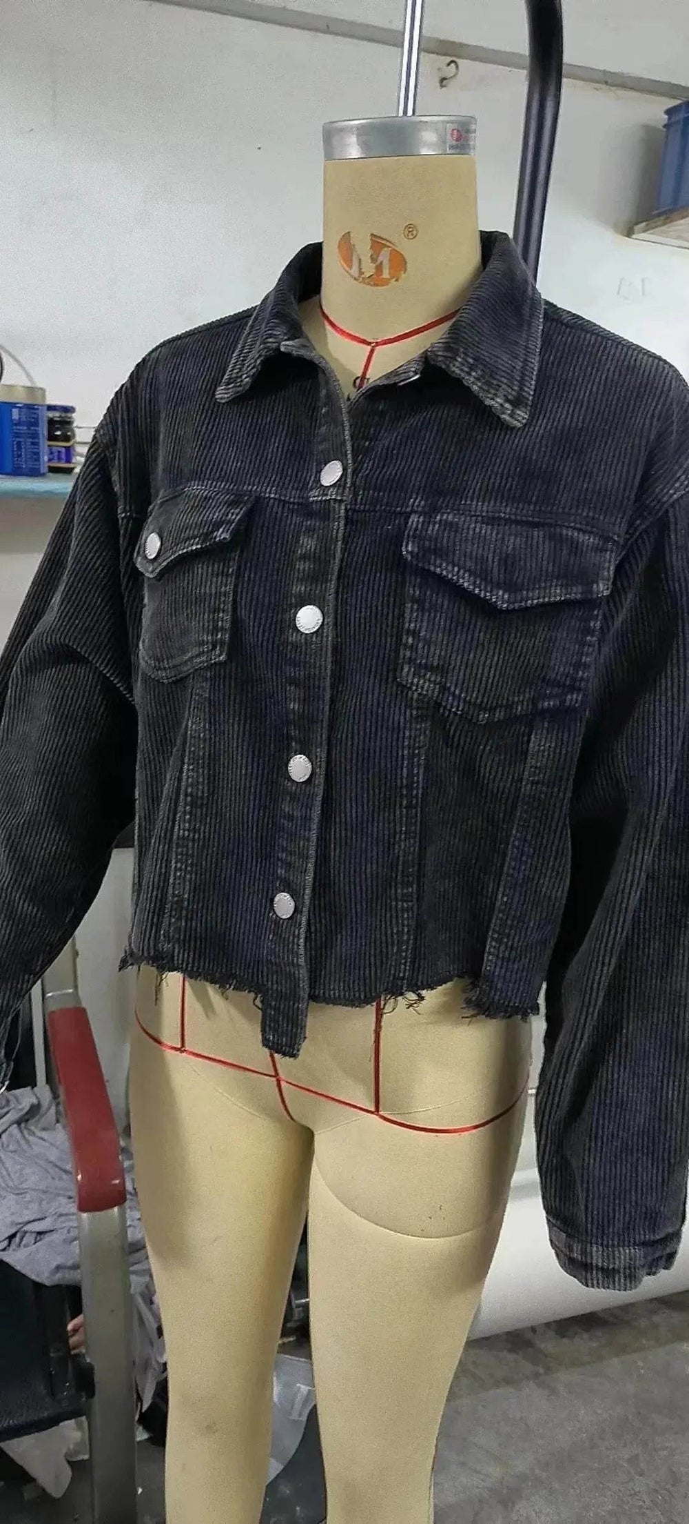 Women Christmas Corduroy Rugby Sequined crop Jacket - EX-STOCK Canada