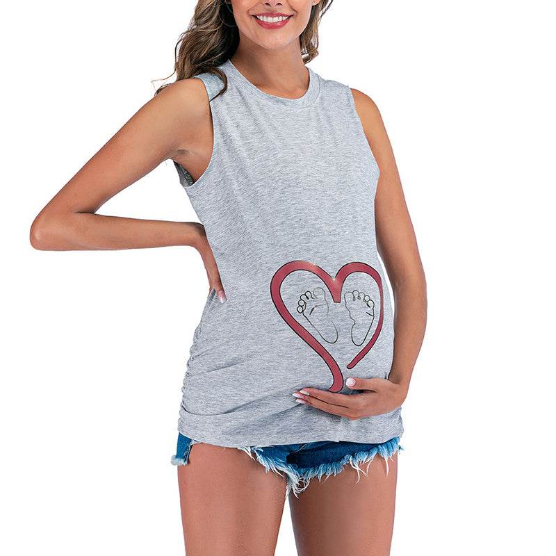 Maternity Tank Tops For Women Ruched Sleeveless Basic Tops Maternity Shirt Vest Pregnancy Tee - EX-STOCK Canada