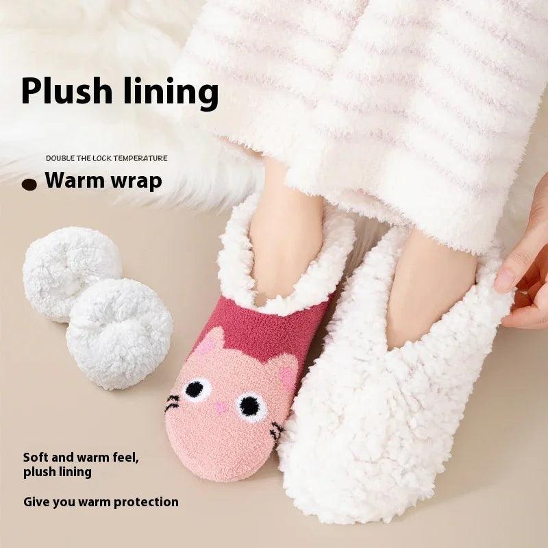 Thickened Room Socks Indoor Non-slip Silicone Lambswool Socks EX-STOCK Canada