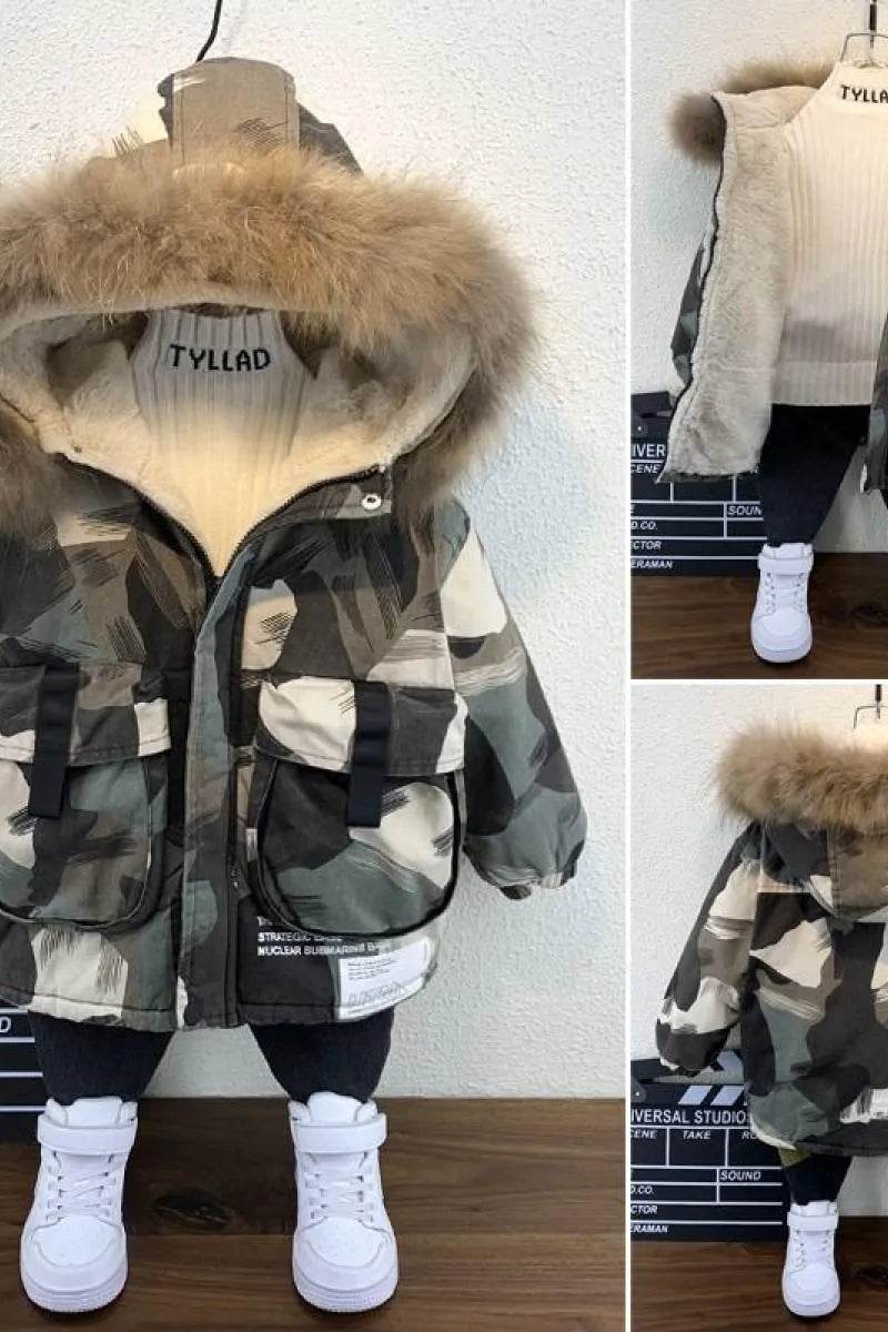 Boy Foreign-style Baby Winter Camouflage Padded Jacket - EX-STOCK Canada