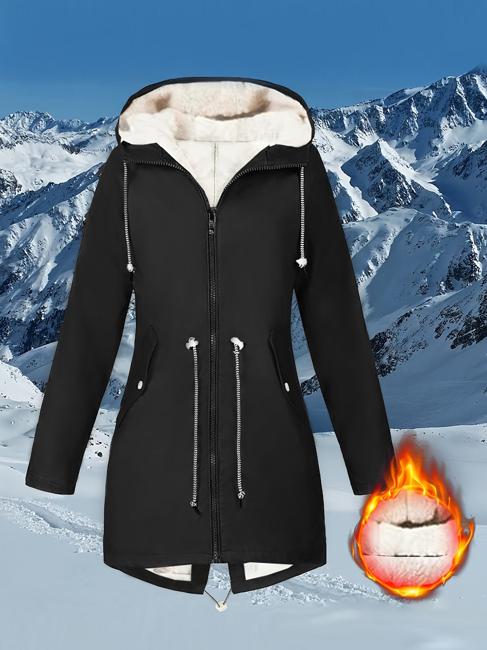 Women's Hooded Plush-Lined Coat – 6 Colours, S–5XL