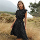 Polka dot Chiffon Ruffled Summer midi dress - EX-STOCK Canada