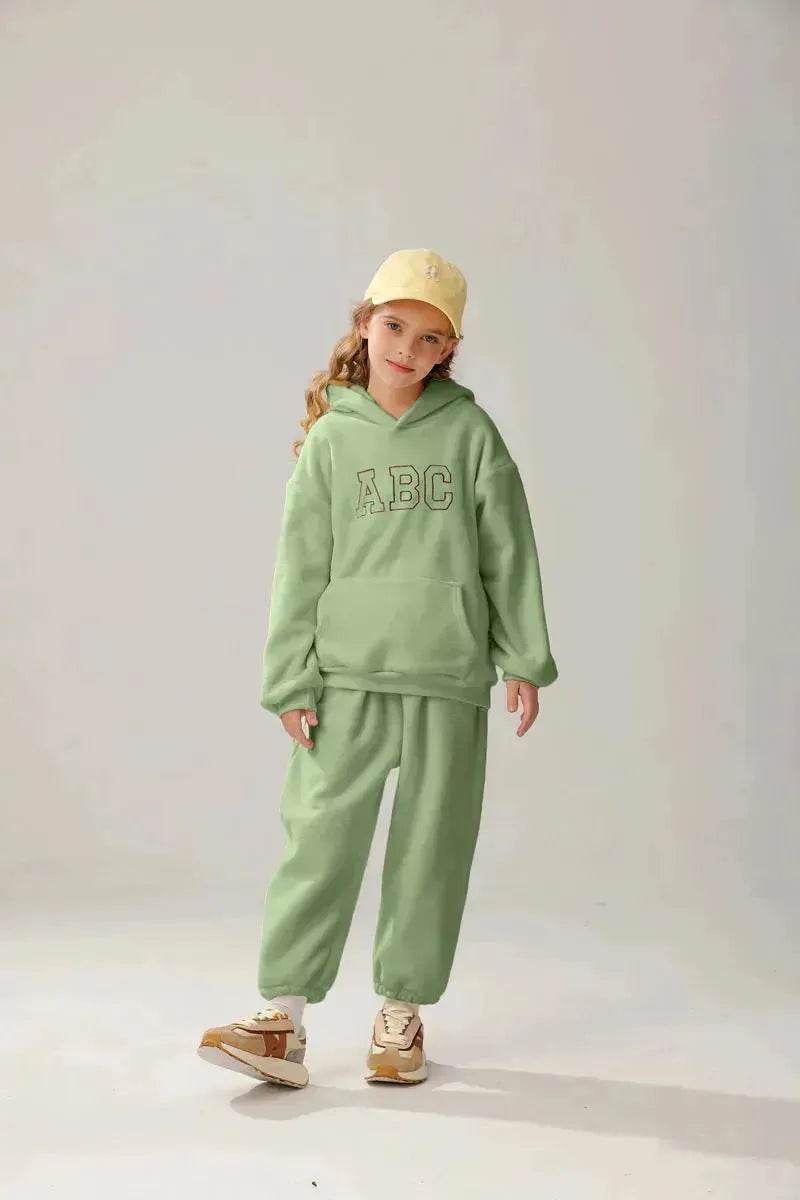 Children Unisex Sports Brushed Hoody Trousers Suit Unisex Hoodie two piece for kids - EX-STOCK Canada