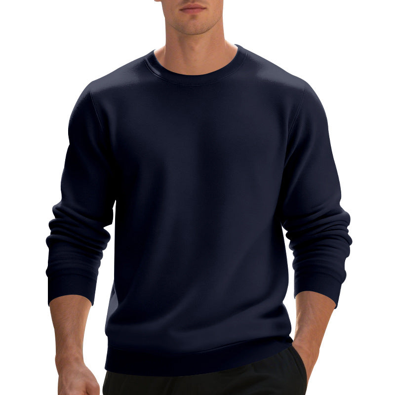 Fleece-lined Crew Neck Sweater Male Loose Casual Top EX-STOCK Canada