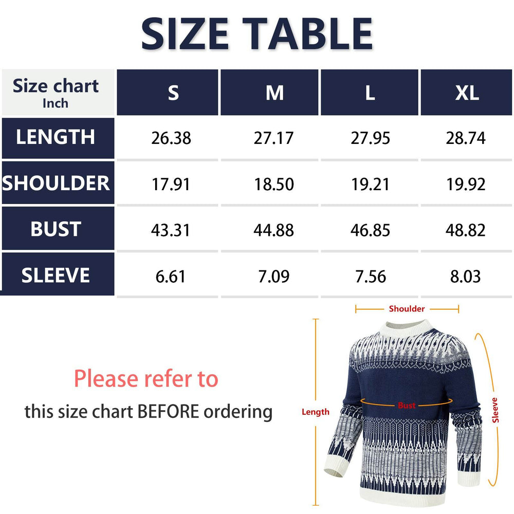 Men's Crewneck Pullover Sweater Unisex Fair Isle Long Sleeve Knitted Sweater - EX-STOCK Canada