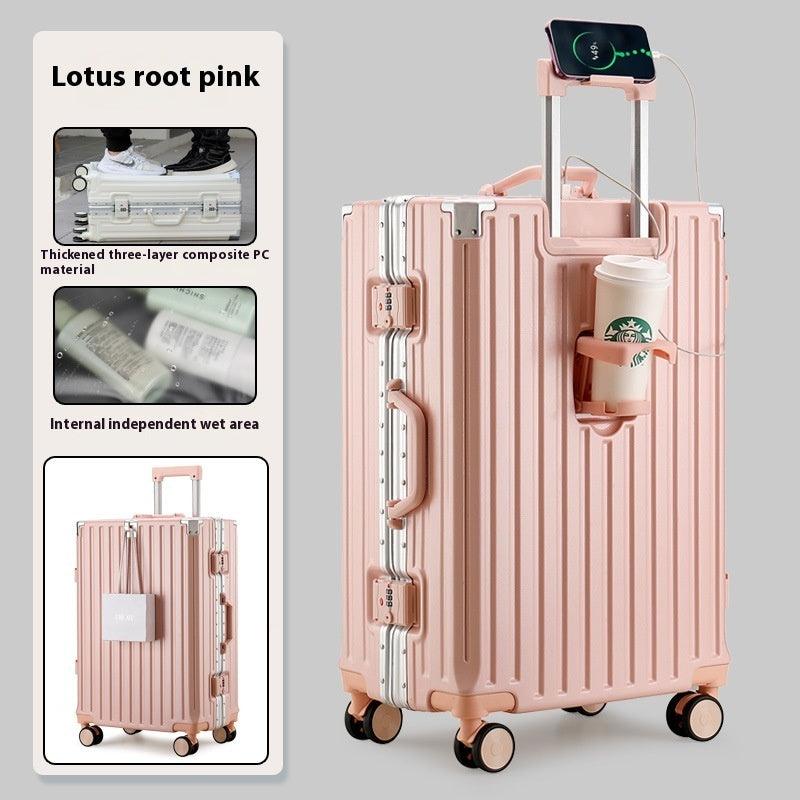 Large Capacity Travel Aluminum Frame Password Luggage | EX-STOCK Canada