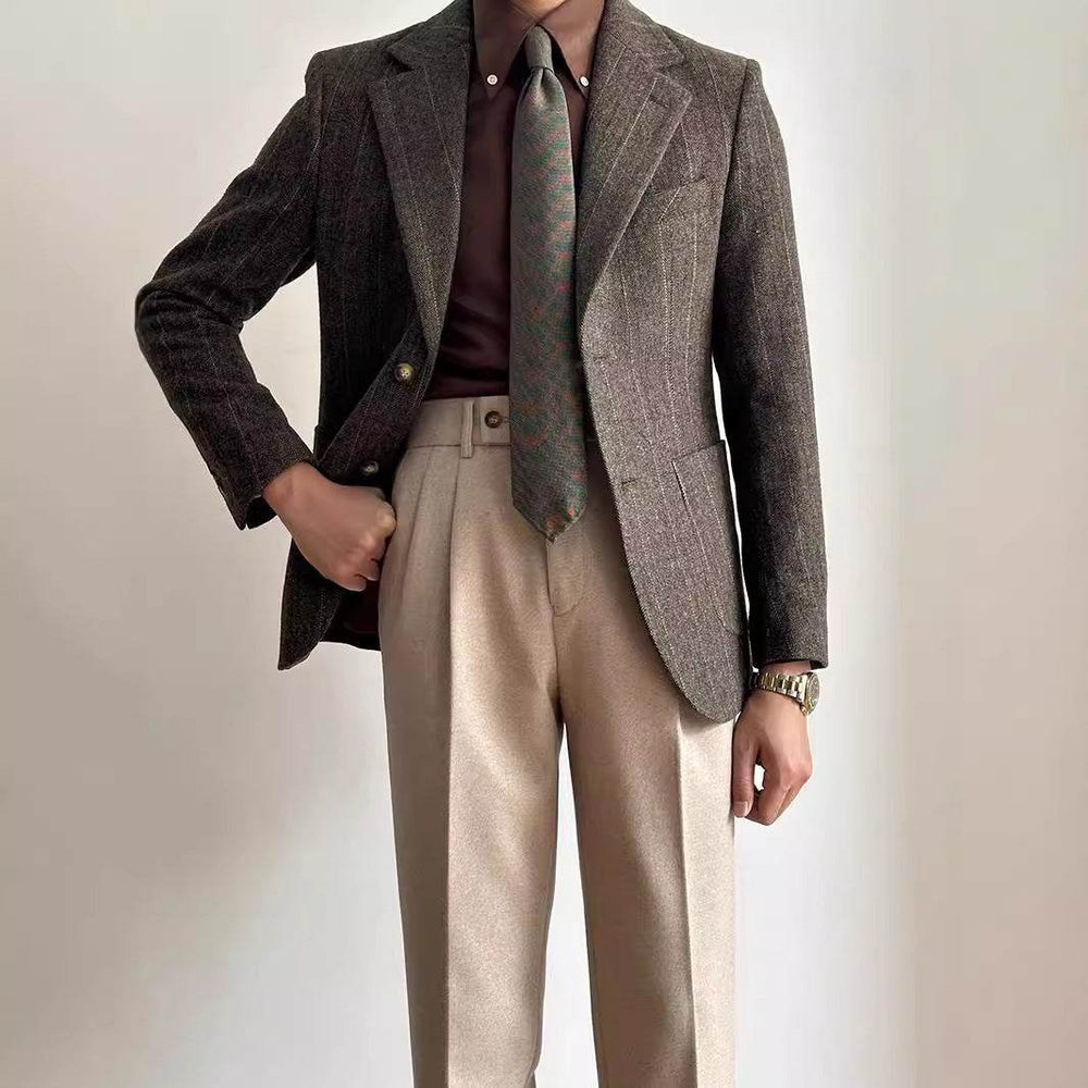 Straight Fitted All-matching formal business Office Work Suit Pants trouser For Men - EX-STOCK Canada