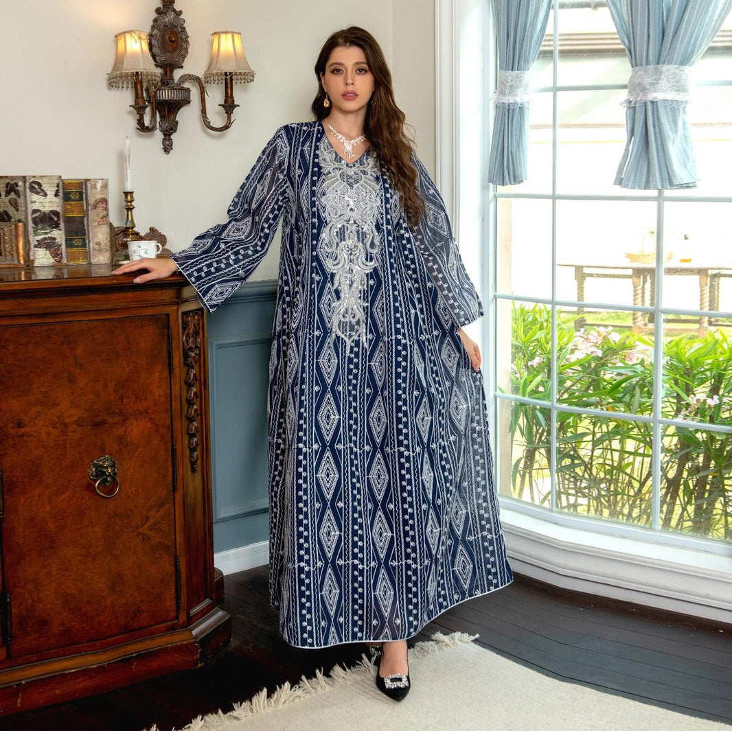 Muslim Saudi Dubai Evening Gown Embroidered Robe - EX-STOCK Canada