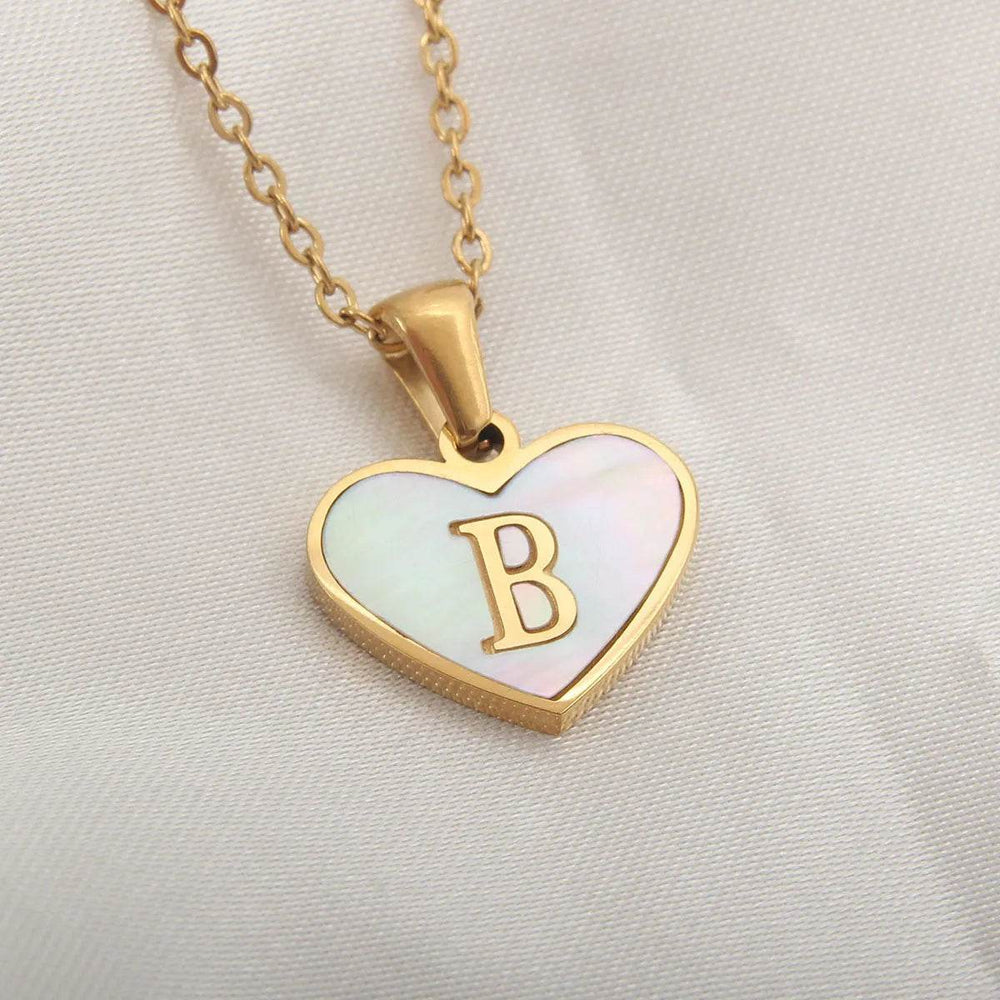 26 Letter Heart-shaped Necklace White Shell Love Clavicle Chain Fashion Personalized Necklace For Women Jewelry Valentine's Day - EX-STOCK Canada