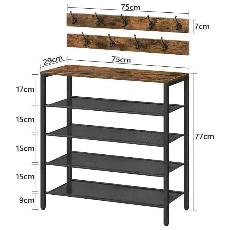 Rack à chaussures à 4 niveaux pour l'entrée
