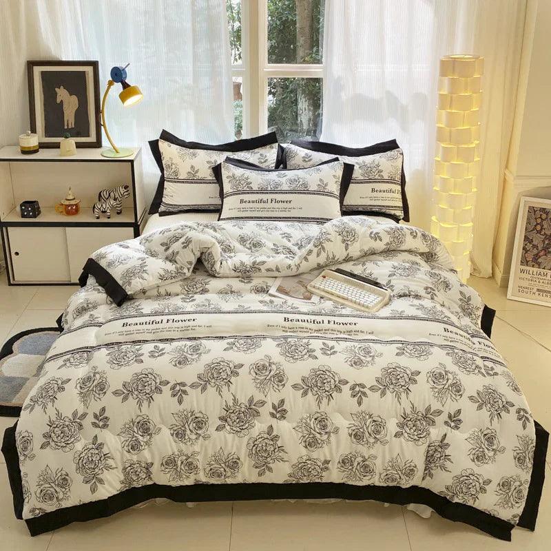 Thick Hepburn Black Lace Brushed Washed Cotton Duvet Insert Warm EX-STOCK Canada