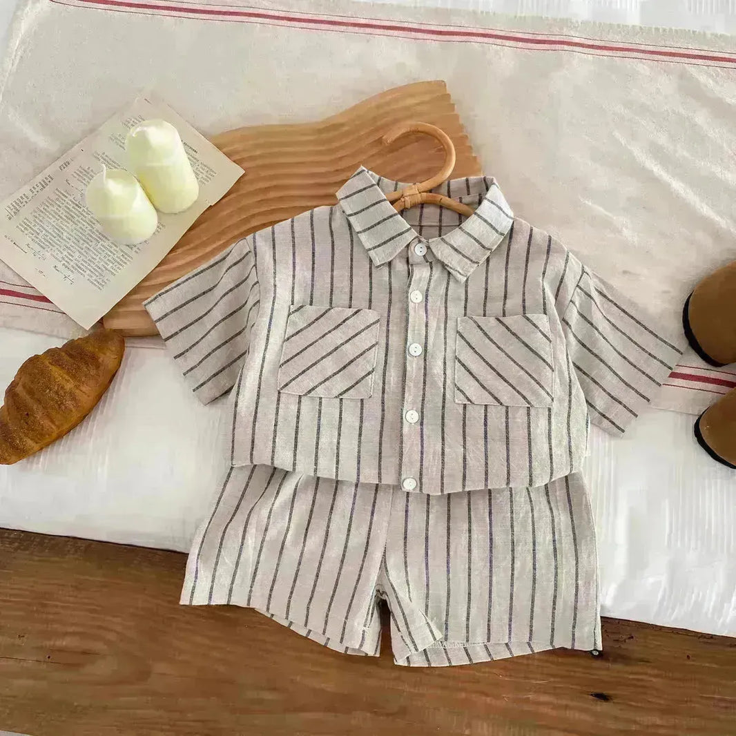 Abito a manica corta casual infantile due pezzi per il bambino