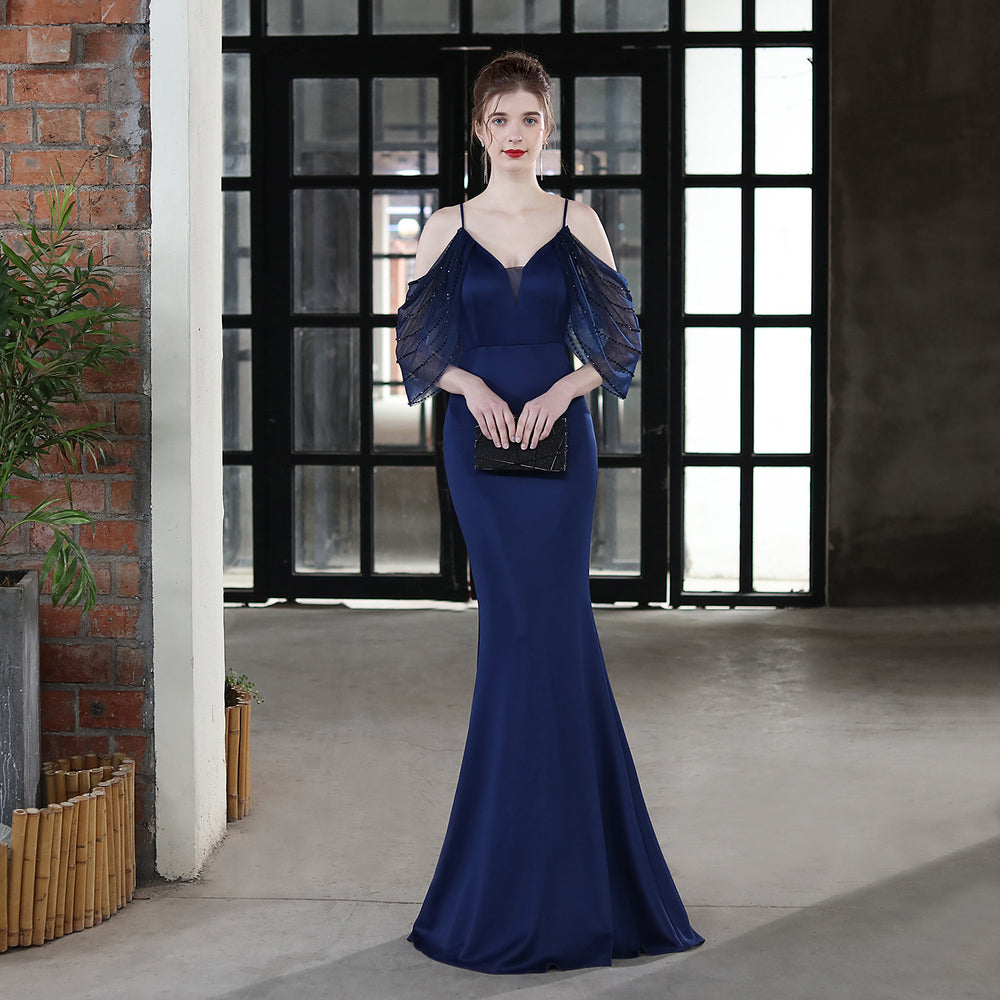 Bride Long Suspender Appreciation Dinner Party Slim-fit Fishtail Skirt Dress EX-STOCK Canada