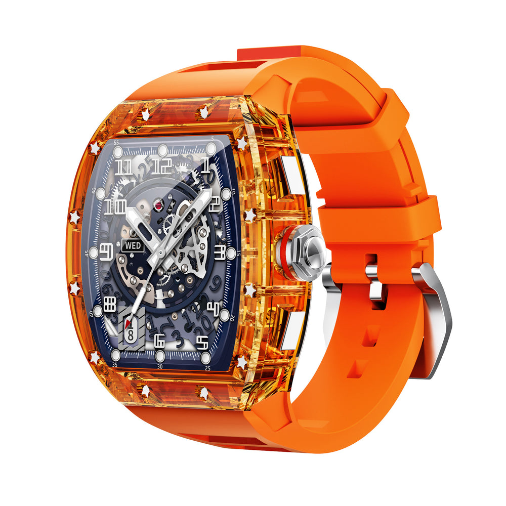 Orange WS6 Richard Luxury Skeleton Smartwatch – Bluetooth Calling, Health Monitoring | 9 Colours
