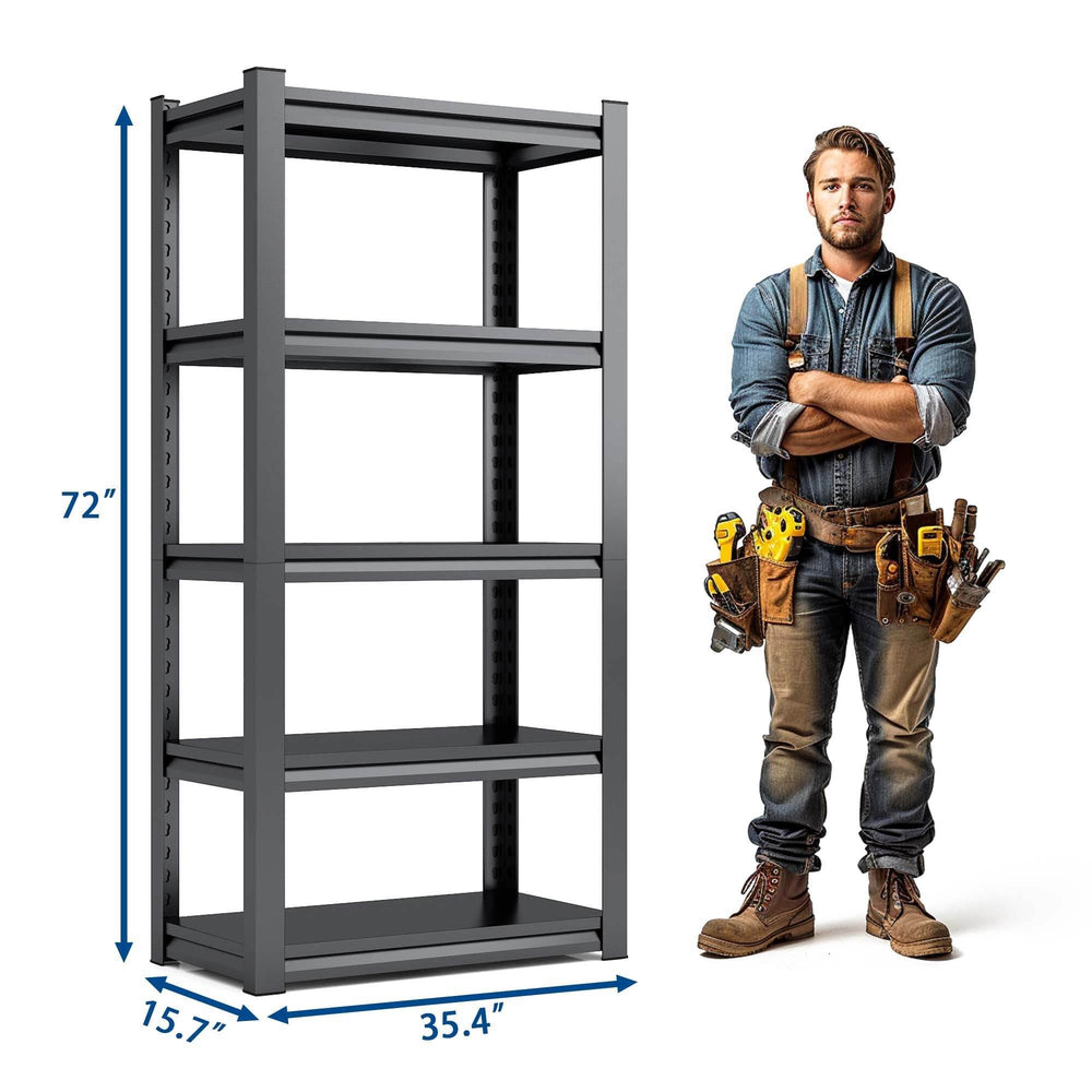 Tier Metal Shelves For Storage Garage Shelving 2000LBS Heavy Duty Storage Shelves Adjustable Garage Shelf Industrial Shelving Unit Storage Utility Rack,Black - EX-STOCK Canada