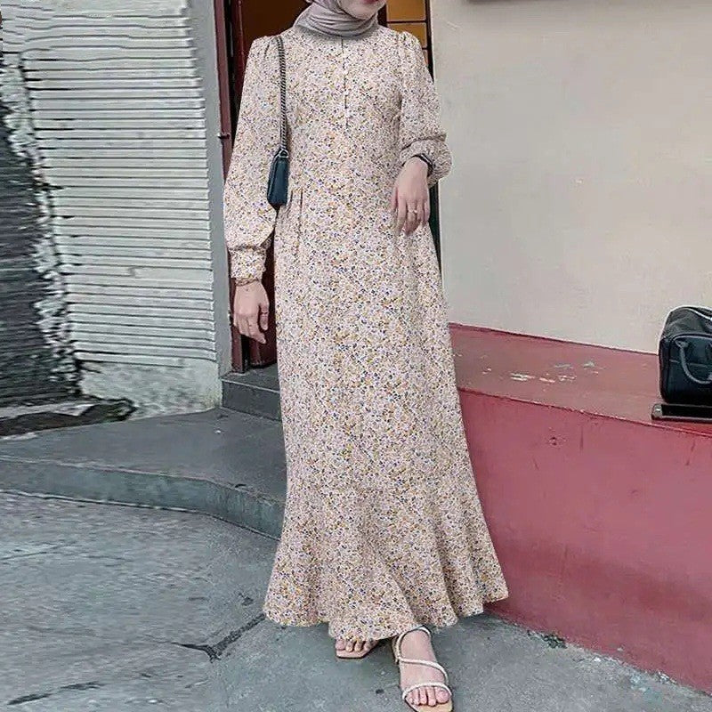 Muslim Clothing Bohemian Style Small Floral Dress - EX-STOCK Canada