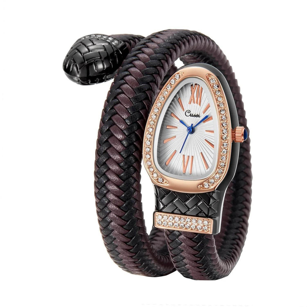 Snake Watch Fashion, Quartz Watch With Diamond Leather Strap - EX-STOCK Canada