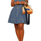 Chic Fashion Sleeveless Denim Sling Top Narrow Hem Flared mini Dress - EX-STOCK Canada