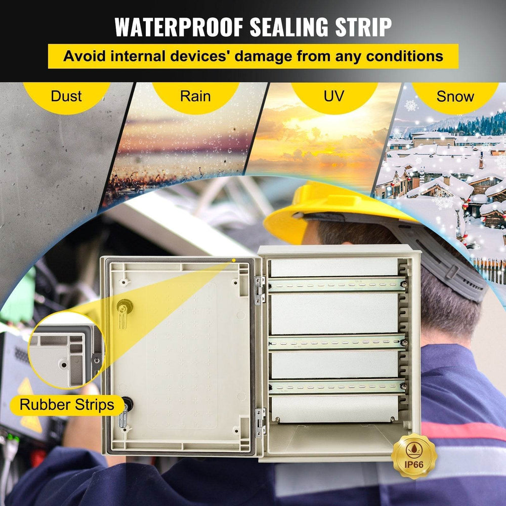 NEMA Steel Enclosure, 16 X 12 X 8 NEMA 4X Fiberglass Electrical Box, IP66 Waterproof & Dustproof, Outdoor Indoor Electrical Junction Box, With Mounting Plate - EX-STOCK Canada