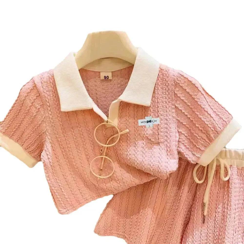 Casual Summer Girls' Suit Shorts Polo Two-piece Set - EX-STOCK Canada