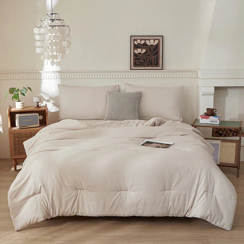 Amazon Temu Cross-border Synthetic Quilt Four Seasons Duvet Insert Washed Cotton Brushed Duvet Insert Factory Foreign Trade Wholesale EX-STOCK Canada