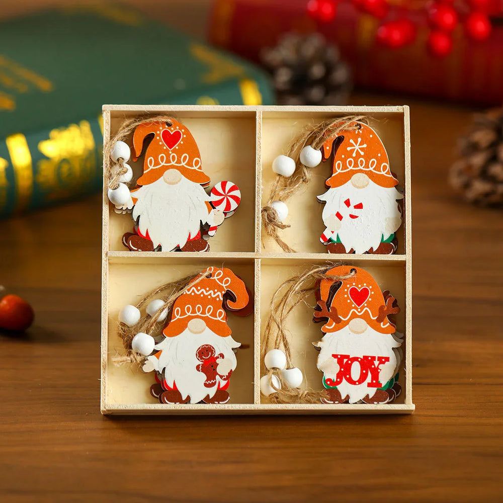 12 PCs Faceless Old Man Christmas Wooden Pendant Boxed Christmas Tree EX-STOCK Canada