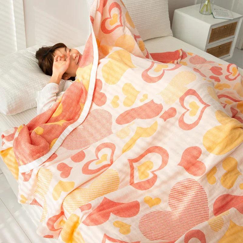 Couverture serviette en gaze de coton à quatre couches Couverture pour climatisation Couette fineEX-STOCK Canada