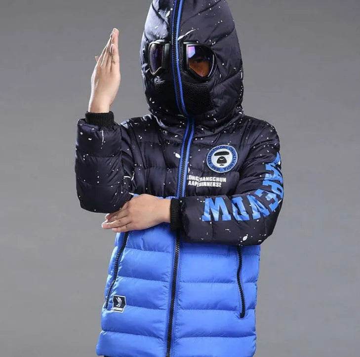 Fashion Boy's Glasses Hooded Warm Cotton Coat - EX-STOCK Canada