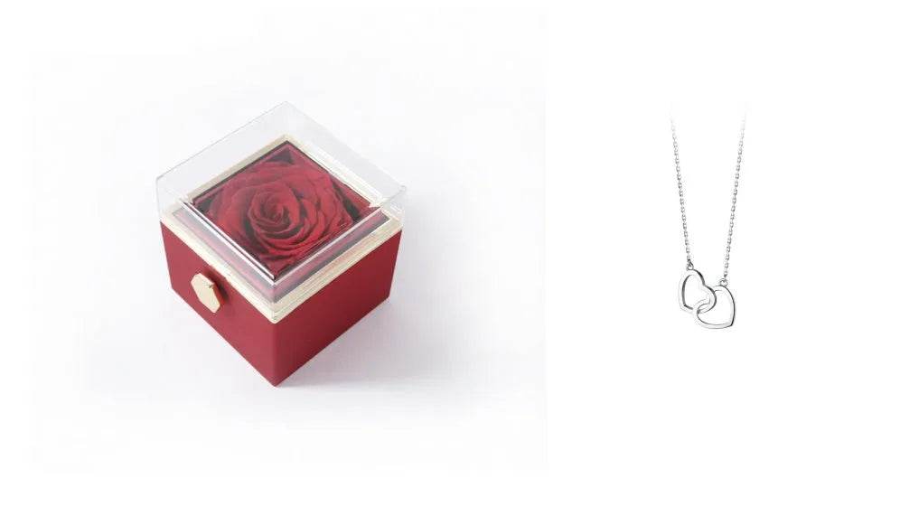 Fashion Acrylic Rotating Valentine Rose Jewelry gift Box - EX-STOCK Canada