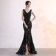 Evening Female V-neck Sexy Night Show Ladies Party Dinner Dress Host EX-STOCK Canada