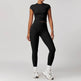 2pcs Nude feel short sleeve Workout Clothes for women Yoga Gym Clothes set - EX-STOCK Canada