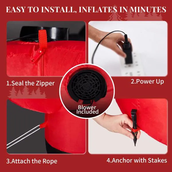 4.8FT Lighted Christmas Inflatable Decoration, Large Rotating Snowman With Motor, Funny Blow Up Yard Decorations With Built-in LED Lights For Holiday Party Front Yard Lawn Garden Decor EX-STOCK Canada