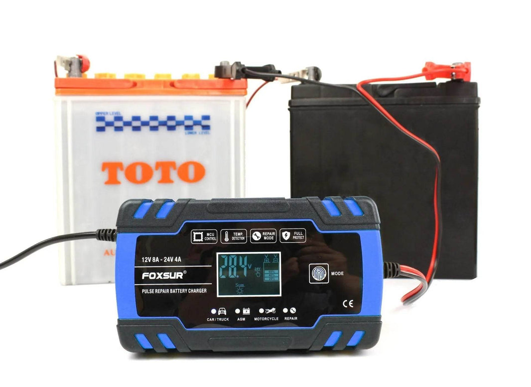 Universal LCD Display Smart Battery Charger For Motorcycles, Cars, Trucks - EX-STOCK Canada