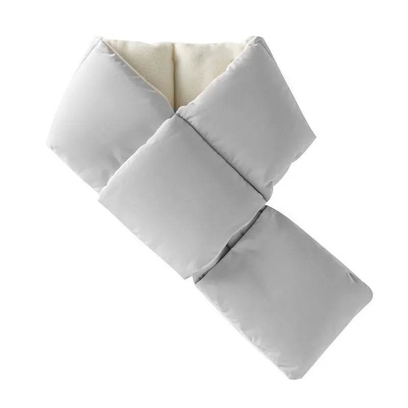 Warm Cross-design Pocket Scarf For Women Winter Outdoor Sports Skiing Cold-proof Down Cotton Plus Velvet Short Scarf - EX-STOCK Canada