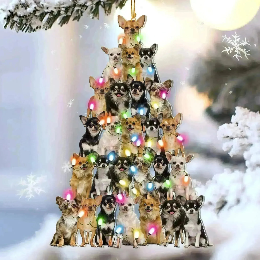 New Christmas Tree Dog Decorative Acrylic Pendant - EX-STOCK CANADA