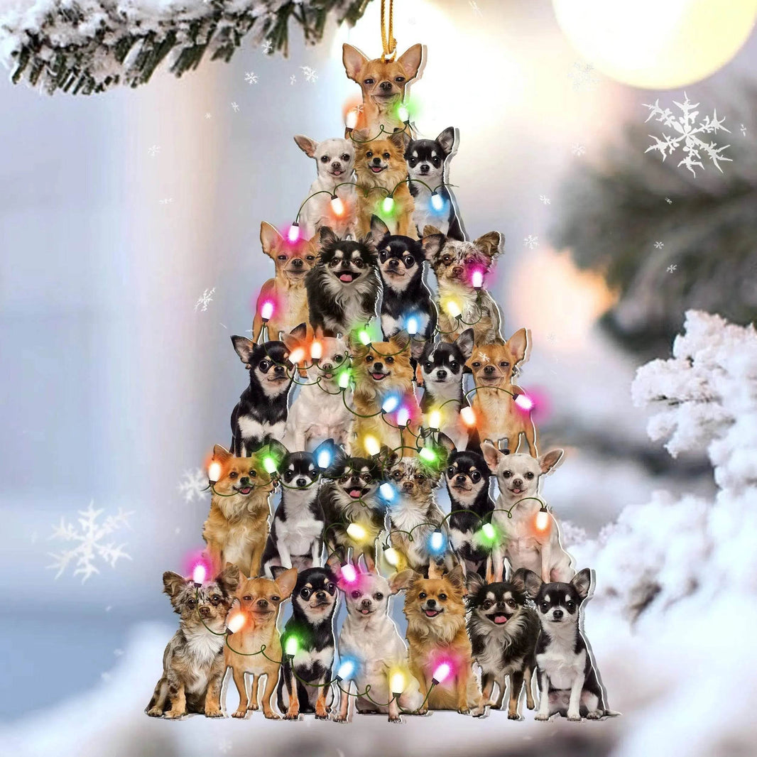 New Christmas Tree Dog Decorative Acrylic Pendant - EX-STOCK Canada