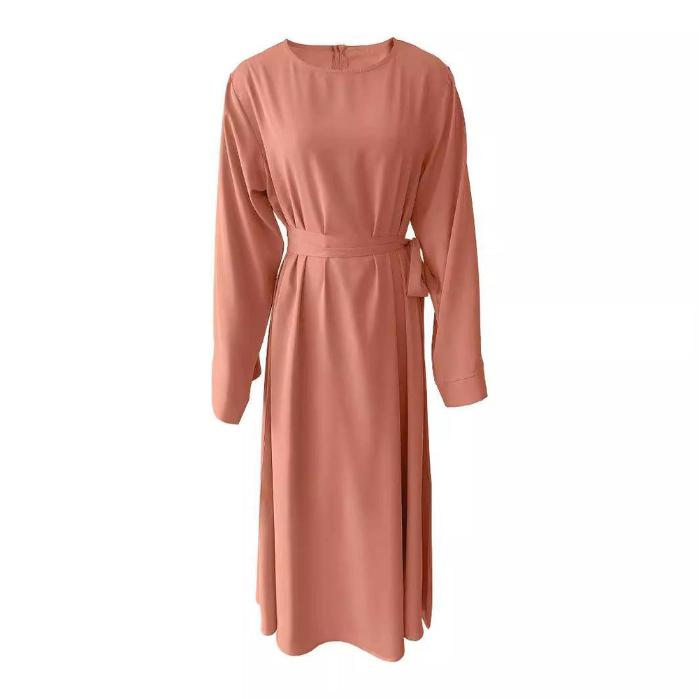 Robe musulmane grande taille à lacets pour femmes - EX-STOCK Canada