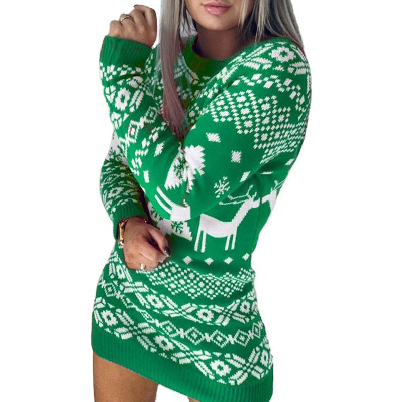 Christmas Elk Long Sleeve Knitted Sweater EX-STOCK Canada