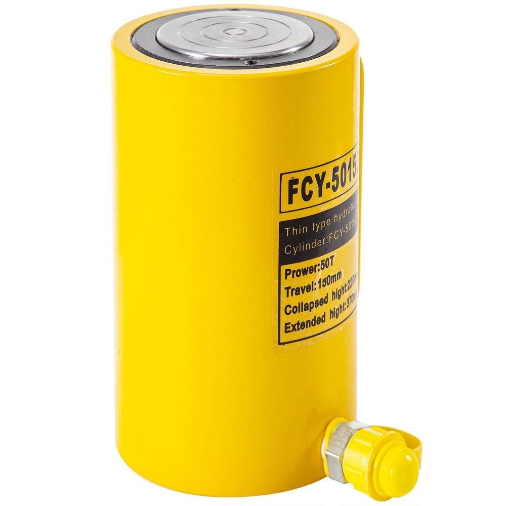 50T 6In Stroke Hydraulic Cylinder Jack Solid Single Acting Hydraulic Ram Cylinder 150mm Hydraulic Lifting Cylinders For Bending, Straightening And Pulling On Trucks, Tractors And Heavy Equipm - EX-STOCK Canada