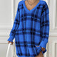 Deer Plush V-neck Long Sleeve Plaid Winter Jumper Mini dress - EX-STOCK Canada