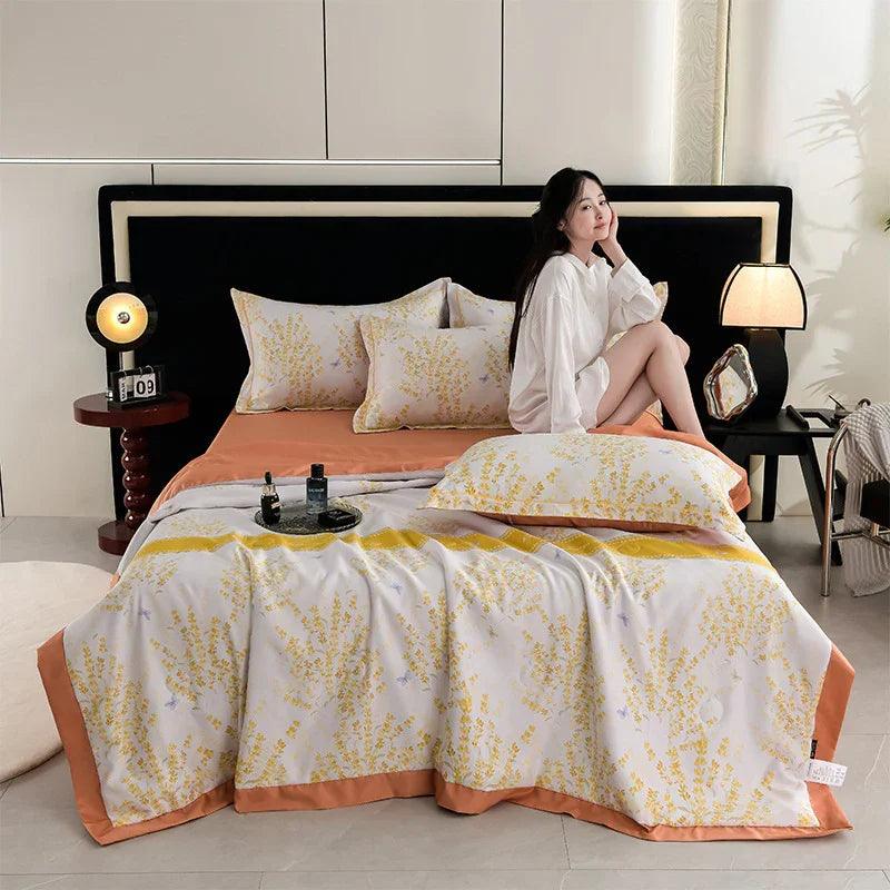 Printed Washed Tencel Summer Cooling Duvet Four-piece Set EX-STOCK Canada