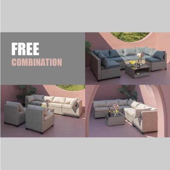 Juego de muebles para patio de 7 piezas con sofáEX-STOCK Canada