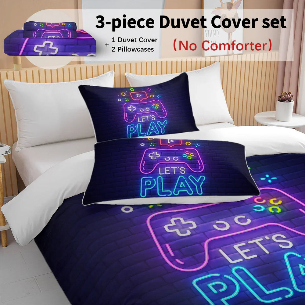 Gaming Duvet Cover Set Twin Full Queen King Size Video Game Controller Bedding Set, Boys Video Games Comforter Cover With 2 Pillow Shams, Bed Set For Boys Girls Bedroom Decor EX-STOCK Canada