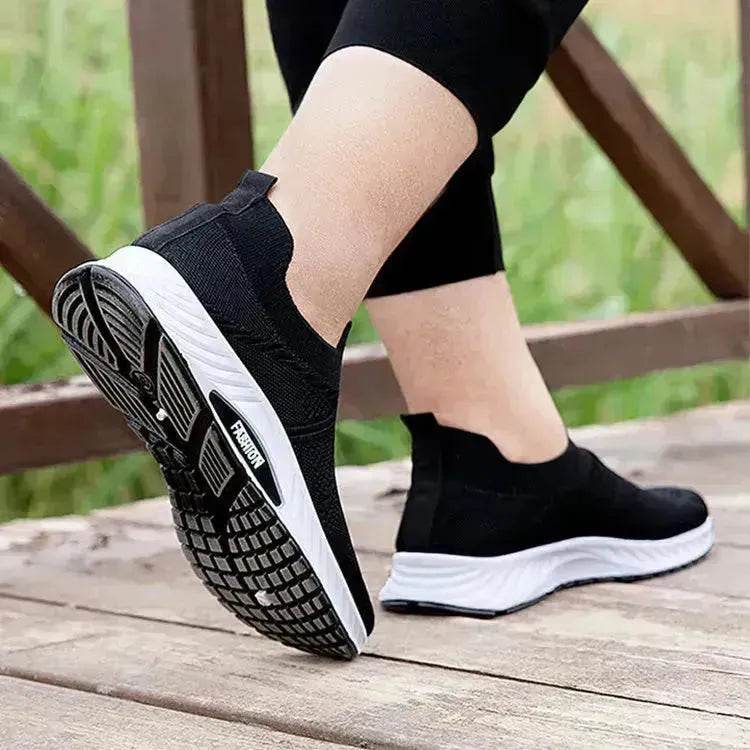Casual Slip-on Mesh Sports Shoes Flying Woven Soft Breathable Running Walking Flat Shoes Men - EX-STOCK Canada