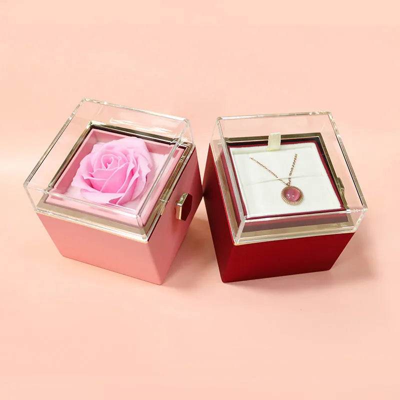 Rotating Soap Flower Rose Gift Box Creative Rotating Rose Jewelry Packaging Box Valentine's Day Gift For Women - EX-STOCK Canada