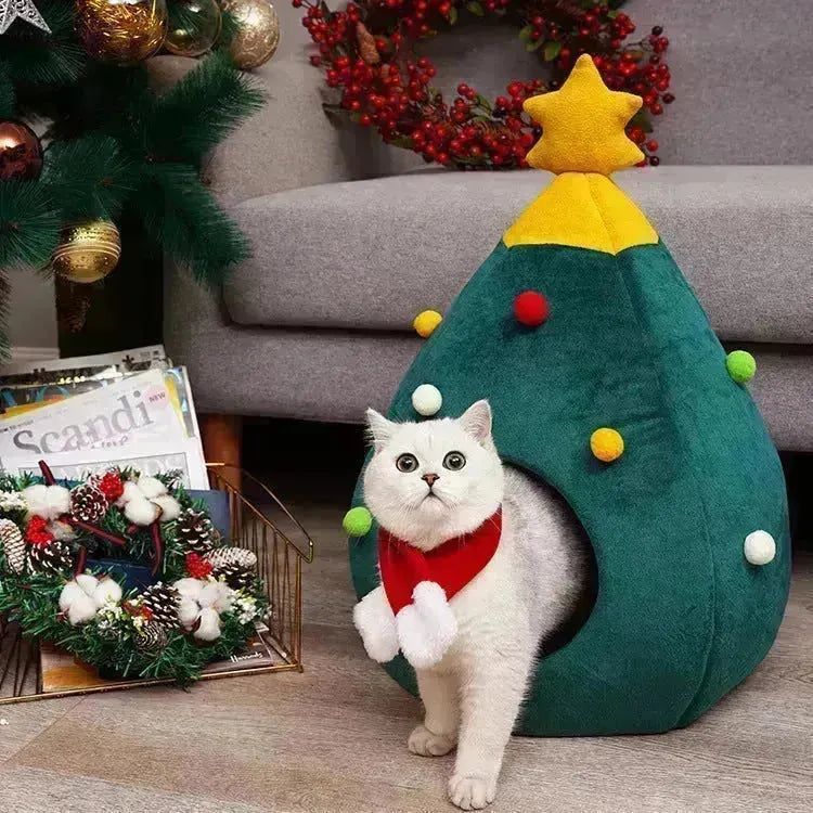 Animal de Noël arbre de Noël chat chat lit chat mat kenne.