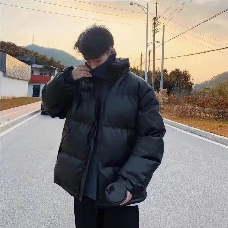 Winter Men's Down Cotton-padded Winter Coat Thick Black Puffer Jacket - EX-STOCK Canada