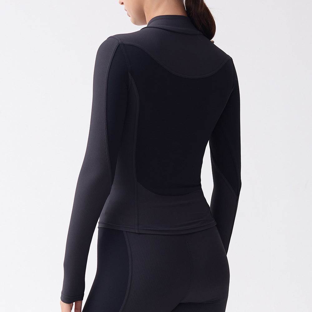 Long sleeve gym top for women Slim fit Half Zip Fitness Workout Top - EX-STOCK Canada