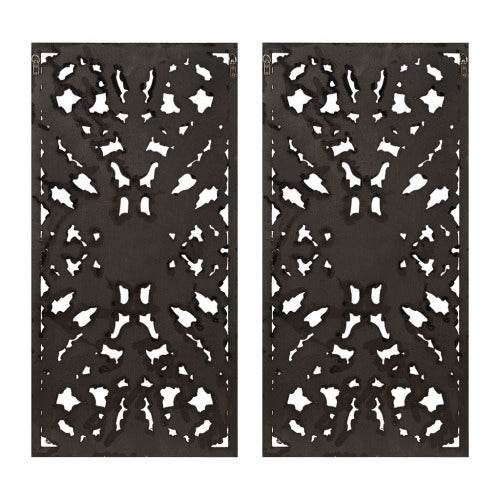 Distressed Carved Wood 2-piece Wall Decor Set - EX-STOCK Canada