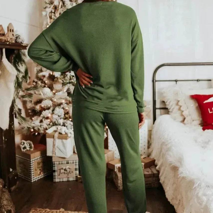 Women's Christmas sweatsuit Sequins Long Sleeve Pants Two-piece Set Fashion Casual Set - EX-STOCK Canada
